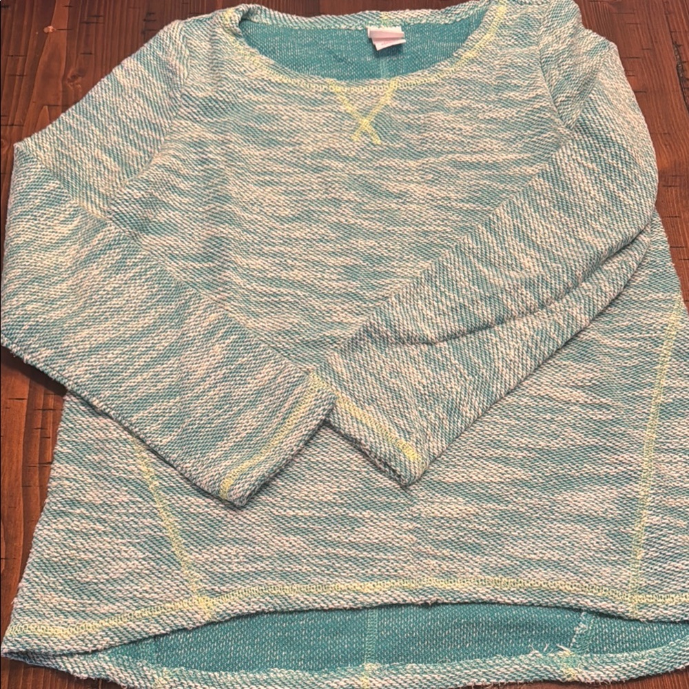 Girl’s Circo Blue/Teal and Yellow Crew Neck Sweater